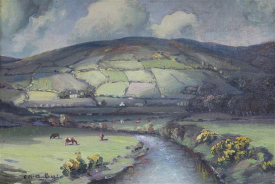 C. McAuley, Cattle in a landscape, 31 x 46cm